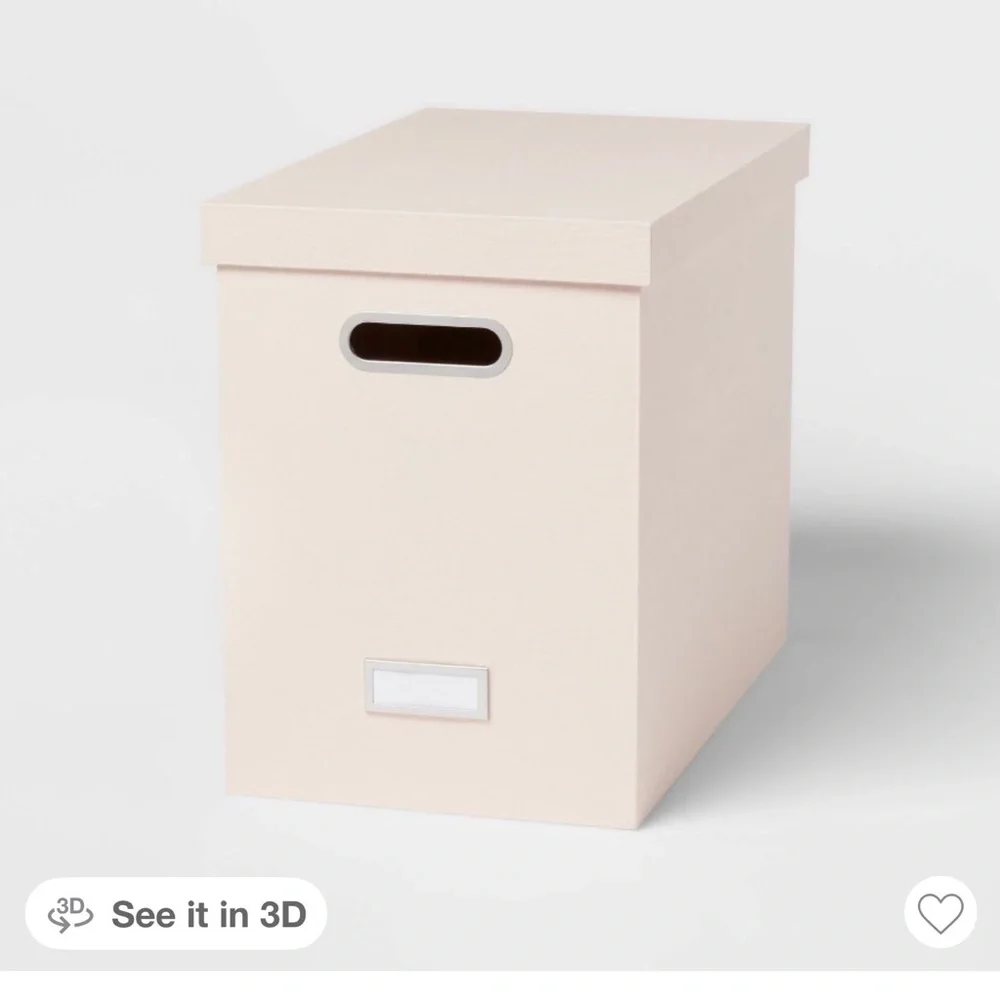 Threshold Pink Storage Filing Box with Lid